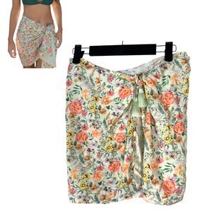 PQ Swim X Amanda Stanton Floral Wrap Skirt Coverup One Size NEW with Tags